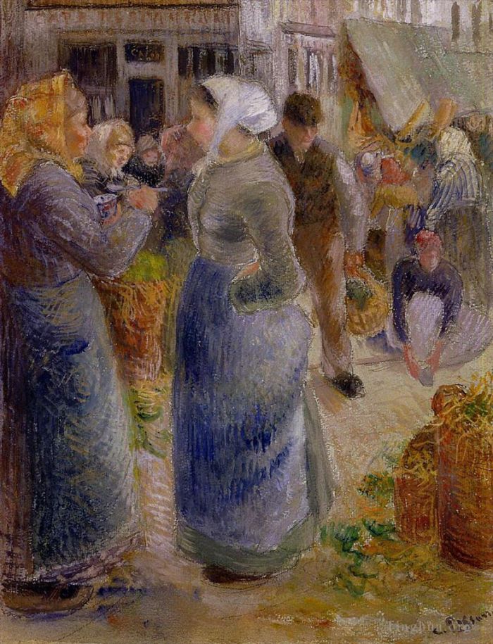 Camille Pissarro Various Paintings - The market
