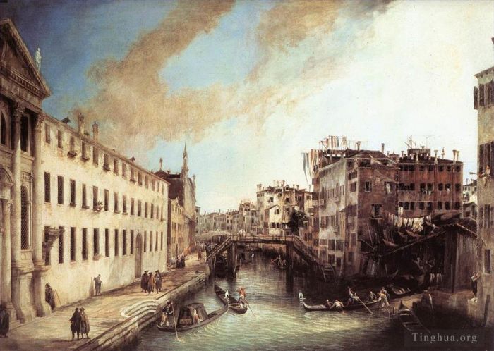 Canaletto Oil Painting - Rio Dei Mendicanti