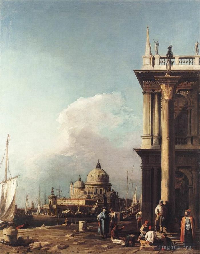 Canaletto Oil Painting - The Piazzetta towards Santa Maria della Salute