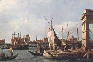 Artist Canaletto's Work - The dogana in Venice (Punta della Dogana in Venice)