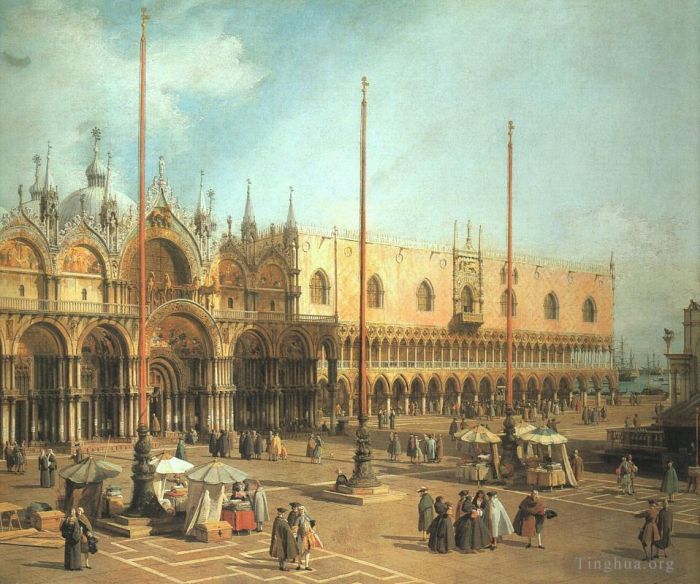 Canaletto Oil Painting - Piazza San Marco Looking Southeast