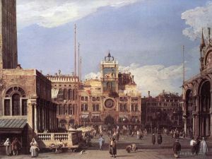 Artist Canaletto's Work - Piazza San Marco The Clocktower
