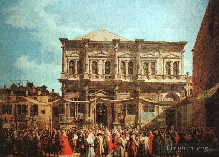 Canaletto Oil Painting - The Feast Day of St Roch