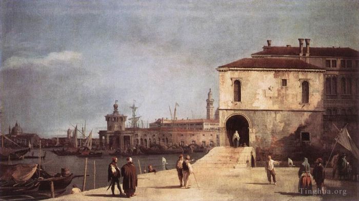 Canaletto Oil Painting - The Fonteghetto Della Farina