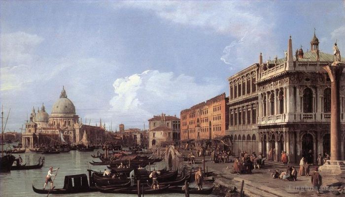 Canaletto Oil Painting - The Molo Looking West