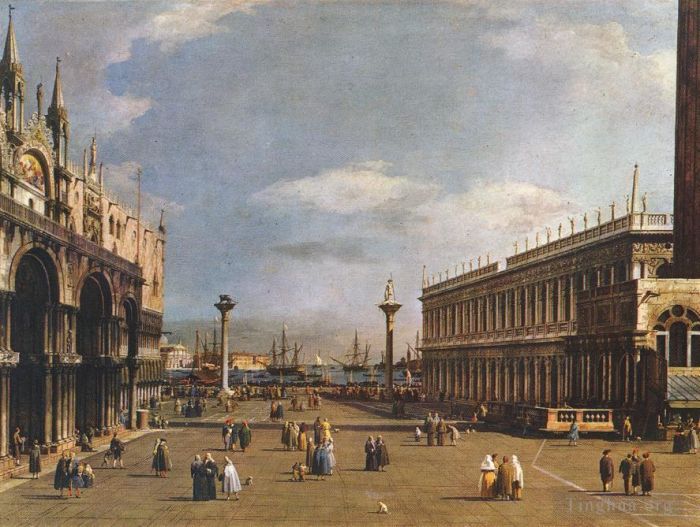 Canaletto Oil Painting - The Piazzetta