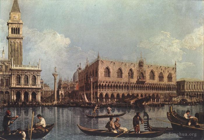 Canaletto Oil Painting - View of the Bacino di San Marco St Marks Basin