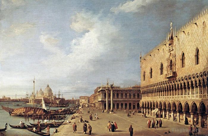 Canaletto Oil Painting - View of the Ducal Palace