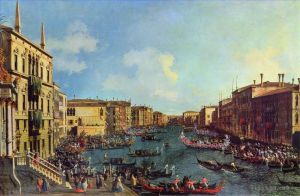 Artist Canaletto's Work - A Regatta on the Grand Canal