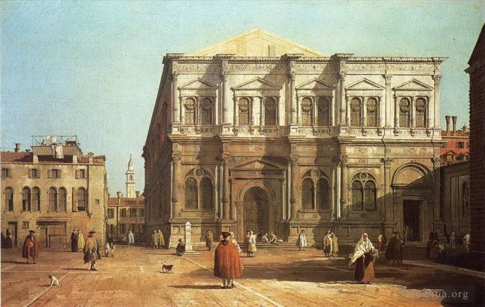 Canaletto Oil Painting - Campo san rocco
