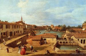 Artist Canaletto's Work - Dolo on the brenta