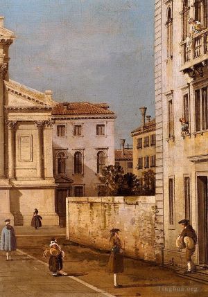 Artist Canaletto's Work - San francesco della vigna church and campo