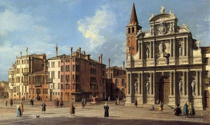 Canaletto Oil Painting - Santa Maria Zobenigo