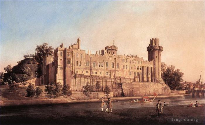 Canaletto Oil Painting - Warwick castle