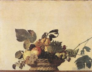 Artist Caravaggio's Work - Basket of Fruit still life