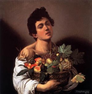 Artist Caravaggio's Work - Boy with a Basket of Fruit