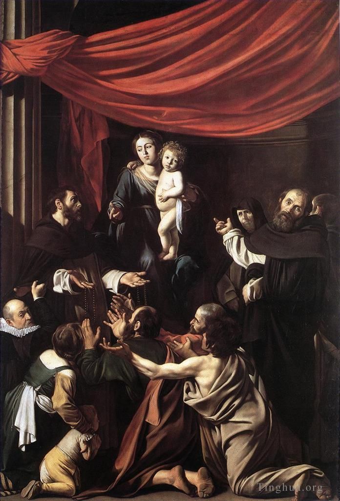 Caravaggio Oil Painting - Madonna del Rosario