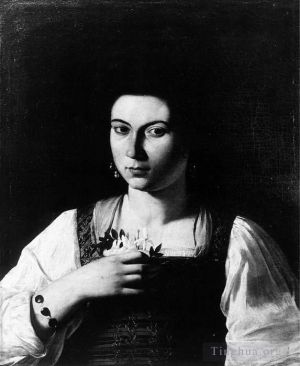 Artist Caravaggio's Work - Portrait of a Courtesan