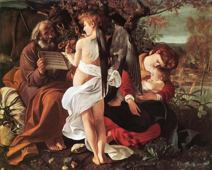 Caravaggio Oil Painting - Rest on Flight to Egypt