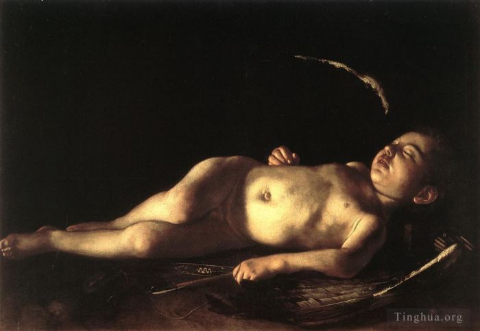 Caravaggio Oil Painting - Sleeping Cupid