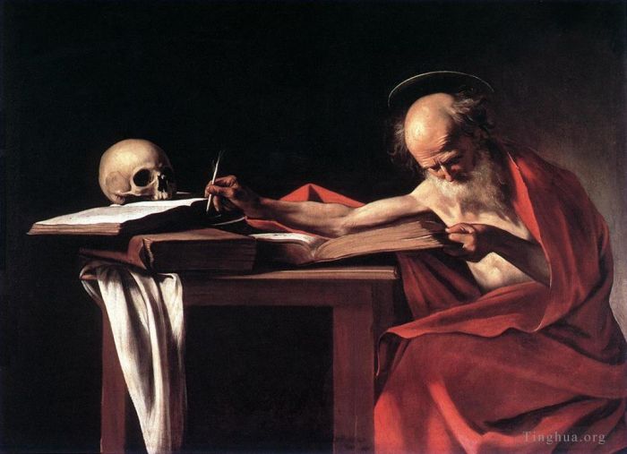 Caravaggio Oil Painting - Saint Jerome Writing (Saint Jerome in His Study or simply Saint Jerome)