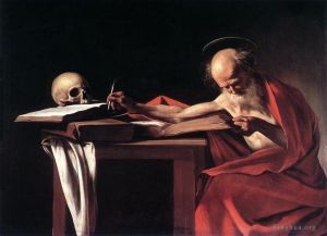 Artist Caravaggio's Work - Saint Jerome Writing (Saint Jerome in His Study or simply Saint Jerome)