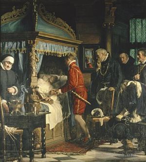 Artist Carl Heinrich Bloch's Work - Chancellor Niels Kaas hand over the keys to Christian IV