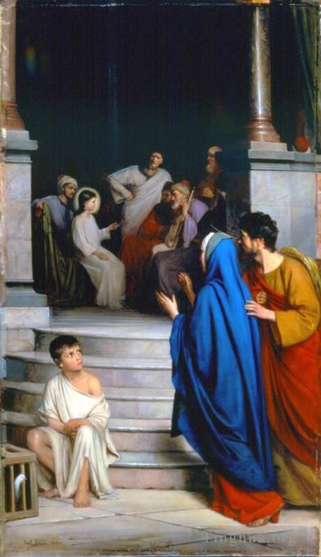 Carl Heinrich Bloch Oil Painting - Christ Teaching at the Temple