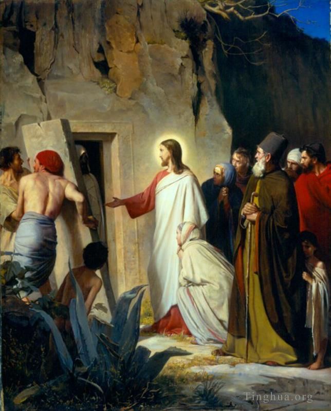 Carl Heinrich Bloch Oil Painting - The Raising of Lazarus