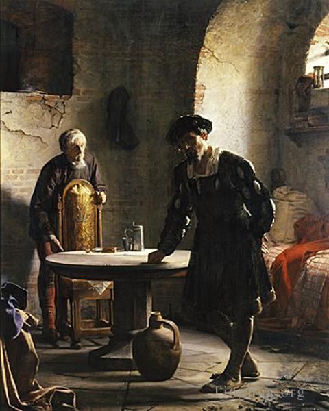Carl Heinrich Bloch Oil Painting - The imprisoned Danish King Christian II