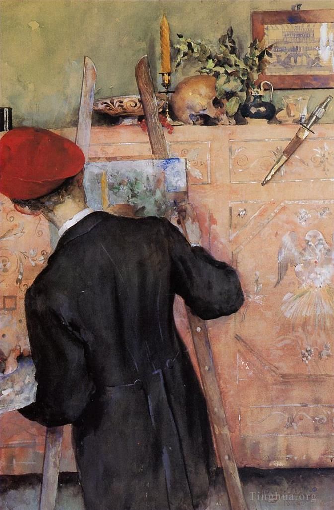 Carl Larsson Various Paintings - The Still Life Painter