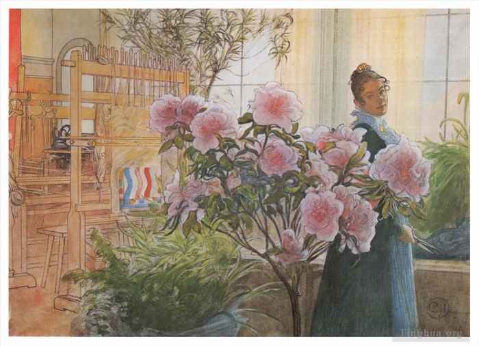 Carl Larsson Various Paintings - Azalea 1906