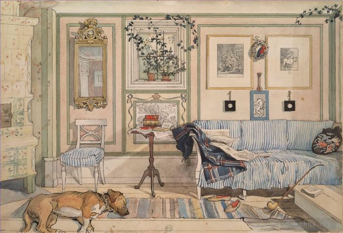 Carl Larsson Various Paintings - Cosy corner 1894