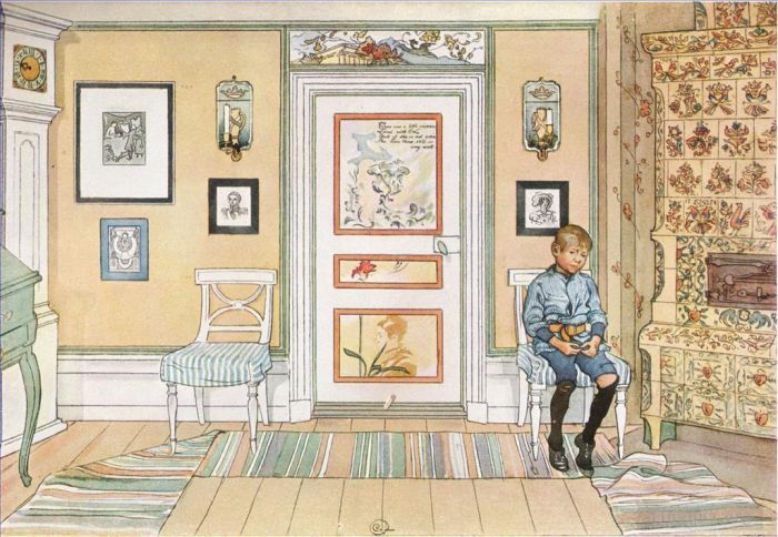 Carl Larsson Various Paintings - In the corner 1894