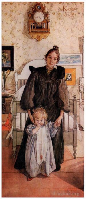 Artist Carl Larsson's Work - Karin and kersti 1898
