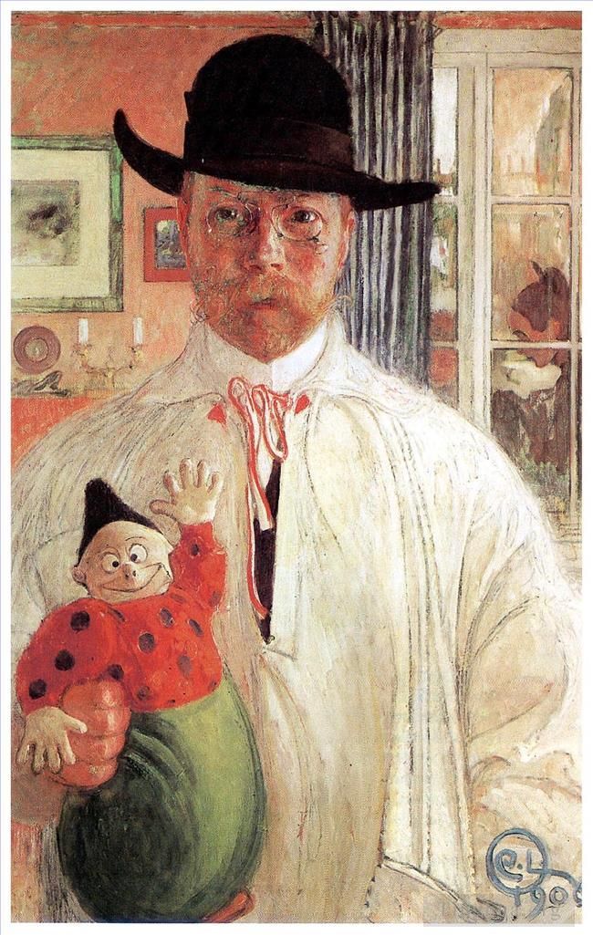 Carl Larsson Various Paintings - Self recognition 1906