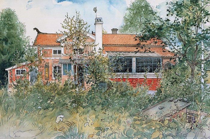 Carl Larsson Various Paintings - The cottage
