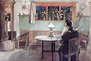 Artist Carl Larsson's Work - When the children have gone to bed