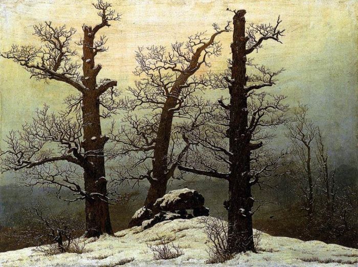Caspar David Friedrich Oil Painting - Dolmen In The Snow