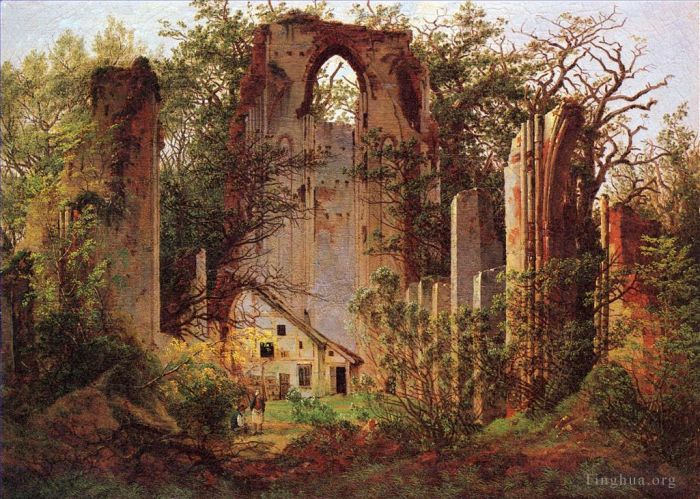 Caspar David Friedrich Oil Painting - Eldena Ruin 2