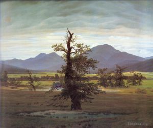 Artist Caspar David Friedrich's Work - Friedrich Landscape with Solitary Tree