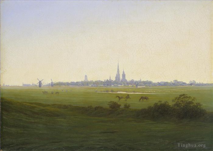 Caspar David Friedrich Oil Painting - Meadows Near Greifswald