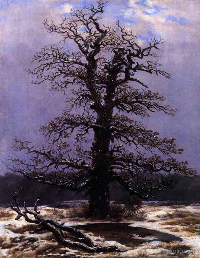 Caspar David Friedrich Oil Painting - Oak In The Snow