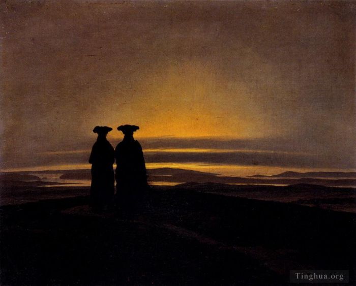 Caspar David Friedrich Oil Painting - Sunset