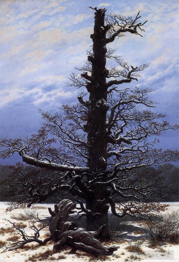Caspar David Friedrich Oil Painting - The Oaktree In The Snow