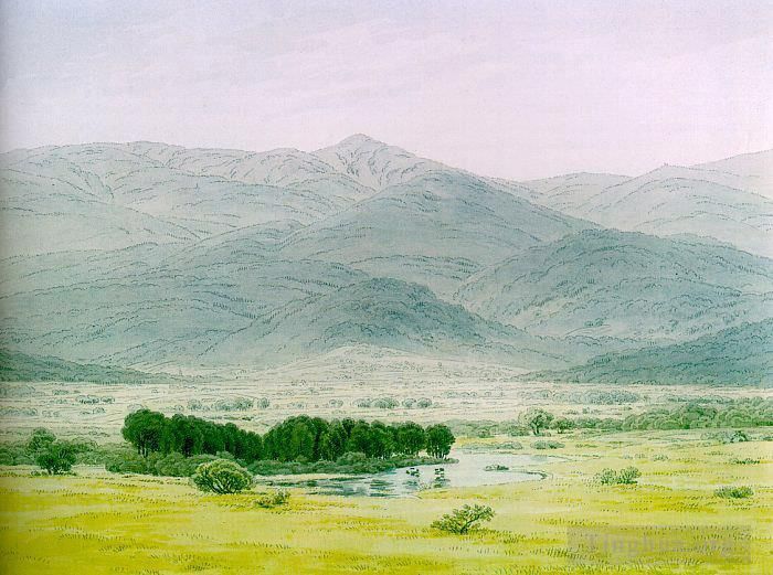 Caspar David Friedrich Various Paintings - Landscape in the Riesengebirge