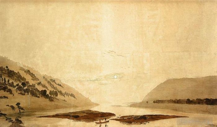 Caspar David Friedrich Various Paintings - Mountainous River Landscape Day Version