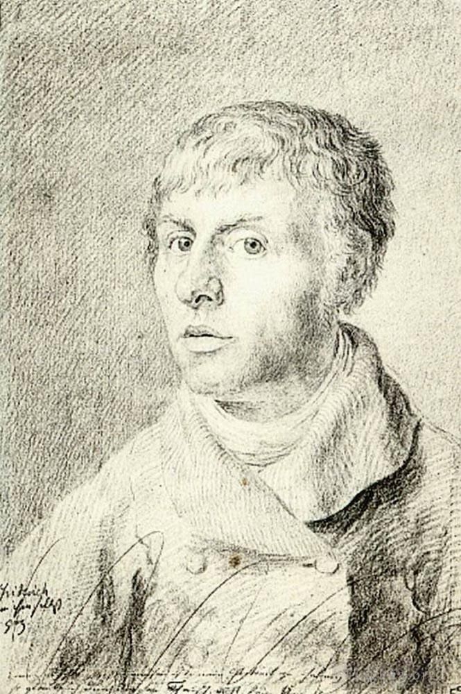 Caspar David Friedrich Various Paintings - Self Portrait 1800