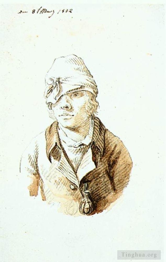 Caspar David Friedrich Various Paintings - Self Portrait With Cap And Sighting Eye Shield