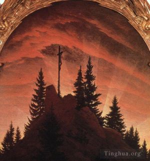 Artist Caspar David Friedrich's Work - The Cross in the Mountains